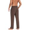 COOFANDY Men Cotton Yoga Pants Casual Sweatpants Jogger Open Bottom Lounge Pants with Pockets(Brown)