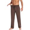 COOFANDY Men Cotton Yoga Pants Casual Sweatpants Jogger Open Bottom Lounge Pants with Pockets(Brown)