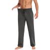 COOFANDY Men Cotton Yoga Pants Casual Sweatpants Jogger Open Bottom Lounge Pants with Pockets(Dark Heather Grey)