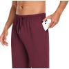 COOFANDY Men Cotton Yoga Pants Casual Sweatpants Jogger Open Bottom Lounge Pants with Pockets(Dark Red)