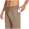 COOFANDY Men Cotton Yoga Pants Casual Sweatpants Jogger Open Bottom Lounge Pants with Pockets(Khaki)
