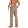 COOFANDY Men Cotton Yoga Pants Casual Sweatpants Jogger Open Bottom Lounge Pants with Pockets(Khaki)
