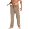 COOFANDY Men Cotton Yoga Pants Casual Sweatpants Jogger Open Bottom Lounge Pants with Pockets(Khaki)