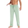 COOFANDY Men Cotton Yoga Pants Casual Sweatpants Jogger Open Bottom Lounge Pants with Pockets(Light Green)