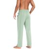 COOFANDY Men Cotton Yoga Pants Casual Sweatpants Jogger Open Bottom Lounge Pants with Pockets(Light Green)