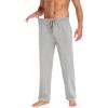 COOFANDY Men Cotton Yoga Pants Casual Sweatpants Jogger Open Bottom Lounge Pants with Pockets(Light Heather Grey)