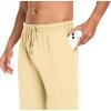COOFANDY Men Cotton Yoga Pants Casual Sweatpants Jogger Open Bottom Lounge Pants with Pockets(Light Khaki)