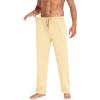 COOFANDY Men Cotton Yoga Pants Casual Sweatpants Jogger Open Bottom Lounge Pants with Pockets(Light Khaki)
