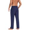 COOFANDY Men Cotton Yoga Pants Casual Sweatpants Jogger Open Bottom Lounge Pants with Pockets(Navy Blue)