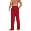 COOFANDY Men Cotton Yoga Pants Casual Sweatpants Jogger Open Bottom Lounge Pants with Pockets(Red)