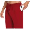 COOFANDY Men Cotton Yoga Pants Casual Sweatpants Jogger Open Bottom Lounge Pants with Pockets(Red)