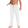 COOFANDY Men Cotton Yoga Pants Casual Sweatpants Jogger Open Bottom Lounge Pants with Pockets(White)