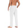 COOFANDY Men Cotton Yoga Pants Casual Sweatpants Jogger Open Bottom Lounge Pants with Pockets(White)