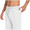 COOFANDY Men Cotton Yoga Pants Casual Sweatpants Jogger Open Bottom Lounge Pants with Pockets(White)