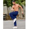 COOFANDY Men Jogger Yoga Sweatpants Casual Athletic Elastic Waist Pants Open Bottom Trouser Jersey Knit Pants with Pockets(Navy Blue)