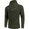 COOFANDY Men Knitted Hoodies Pullover Casual Long Sleeve Slim Fit Turtleneck Sweaters(A- Army Green)