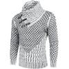 COOFANDY Men Knitted Hoodies Pullover Casual Long Sleeve Slim Fit Turtleneck Sweaters(A- White)