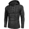 COOFANDY Men Knitted Hoodies Pullover Casual Long Sleeve Slim Fit Turtleneck Sweaters(Black)