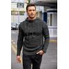 COOFANDY Men Knitted Hoodies Pullover Casual Long Sleeve Slim Fit Turtleneck Sweaters(Black)