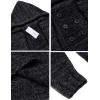 COOFANDY Men Knitted Hoodies Pullover Casual Long Sleeve Slim Fit Turtleneck Sweaters(Black)