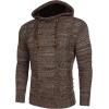 COOFANDY Men Knitted Hoodies Pullover Casual Long Sleeve Slim Fit Turtleneck Sweaters(Coffee)
