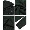COOFANDY Men Knitted Hoodies Pullover Casual Long Sleeve Slim Fit Turtleneck Sweaters(Dark Green)