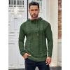 COOFANDY Men Knitted Hoodies Pullover Casual Long Sleeve Slim Fit Turtleneck Sweaters(Green)