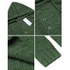 COOFANDY Men Knitted Hoodies Pullover Casual Long Sleeve Slim Fit Turtleneck Sweaters(Green)