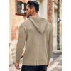 COOFANDY Men Knitted Hoodies Pullover Casual Long Sleeve Slim Fit Turtleneck Sweaters(Light Khaki)