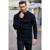 COOFANDY Men Knitted Hoodies Pullover Casual Long Sleeve Slim Fit Turtleneck Sweaters(Navy Blue)