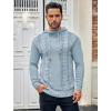 COOFANDY Men Knitted Hoodies Pullover Casual Long Sleeve Slim Fit Turtleneck Sweaters(Sky Blue)
