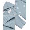 COOFANDY Men Knitted Hoodies Pullover Casual Long Sleeve Slim Fit Turtleneck Sweaters(Sky Blue)