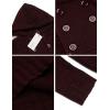 COOFANDY Men Knitted Hoodies Pullover Casual Long Sleeve Slim Fit Turtleneck Sweaters(Wine Red)