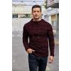 COOFANDY Men Knitted Hoodies Pullover Casual Long Sleeve Slim Fit Turtleneck Sweaters(Wine Red)
