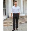 COOFANDY Men Linen Dress Pants Classic Fit Suit Pants Lightweight Wrinkle Free Casual Trousers(Black)