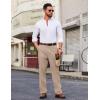 COOFANDY Men Linen Dress Pants Classic Fit Suit Pants Lightweight Wrinkle Free Casual Trousers(Dark Khaki)