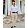 COOFANDY Men Linen Dress Pants Classic Fit Suit Pants Lightweight Wrinkle Free Casual Trousers(Khaki)