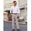 COOFANDY Men Linen Dress Pants Classic Fit Suit Pants Lightweight Wrinkle Free Casual Trousers(Light Grey)