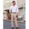 COOFANDY Men Linen Dress Pants Classic Fit Suit Pants Lightweight Wrinkle Free Casual Trousers(Light Khaki)