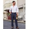 COOFANDY Men Linen Dress Pants Classic Fit Suit Pants Lightweight Wrinkle Free Casual Trousers(Navy Blue)