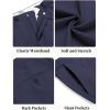 COOFANDY Men Linen Dress Pants Classic Fit Suit Pants Lightweight Wrinkle Free Casual Trousers(Navy Blue)