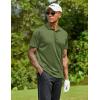 COOFANDY Men Polo Shirts Short Sleeve Quick Drying Athletic Collared Golf Shirts Moisture Wicking Tees(Army Green)