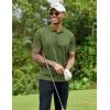COOFANDY Men Polo Shirts Short Sleeve Quick Drying Athletic Collared Golf Shirts Moisture Wicking Tees(Army Green)