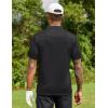 COOFANDY Men Polo Shirts Short Sleeve Quick Drying Athletic Collared Golf Shirts Moisture Wicking Tees(Black)