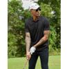 COOFANDY Men Polo Shirts Short Sleeve Quick Drying Athletic Collared Golf Shirts Moisture Wicking Tees(Black)