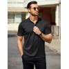 COOFANDY Men Polo Shirts Short Sleeve Quick Drying Athletic Collared Golf Shirts Moisture Wicking Tees(Black)