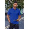 COOFANDY Men Polo Shirts Short Sleeve Quick Drying Athletic Collared Golf Shirts Moisture Wicking Tees(Blue)