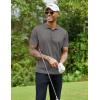 COOFANDY Men Polo Shirts Short Sleeve Quick Drying Athletic Collared Golf Shirts Moisture Wicking Tees(Dark Grey)