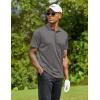 COOFANDY Men Polo Shirts Short Sleeve Quick Drying Athletic Collared Golf Shirts Moisture Wicking Tees(Dark Grey)