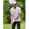 COOFANDY Men Polo Shirts Short Sleeve Quick Drying Athletic Collared Golf Shirts Moisture Wicking Tees(Light Grey)